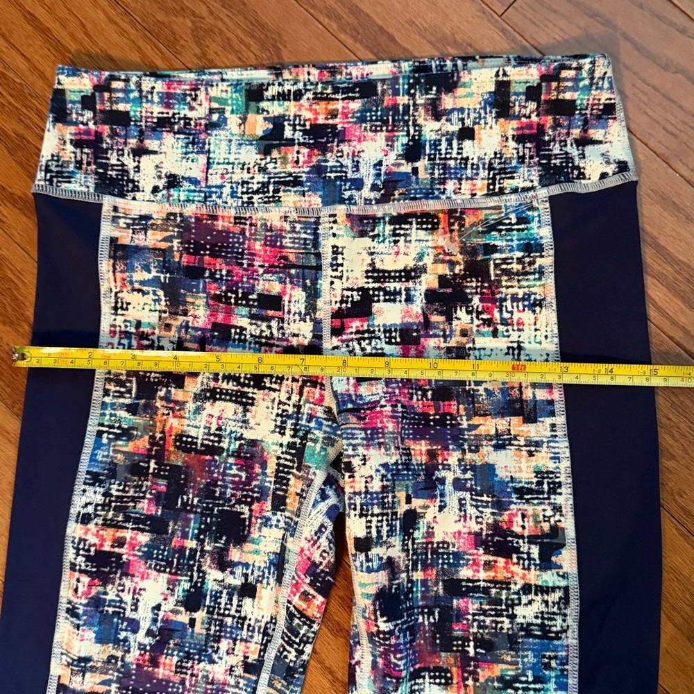 Mono B -  Navy Blue Women’s Leggings with Colorful Abstract Design - Size Medium - Picture 9 of 13
